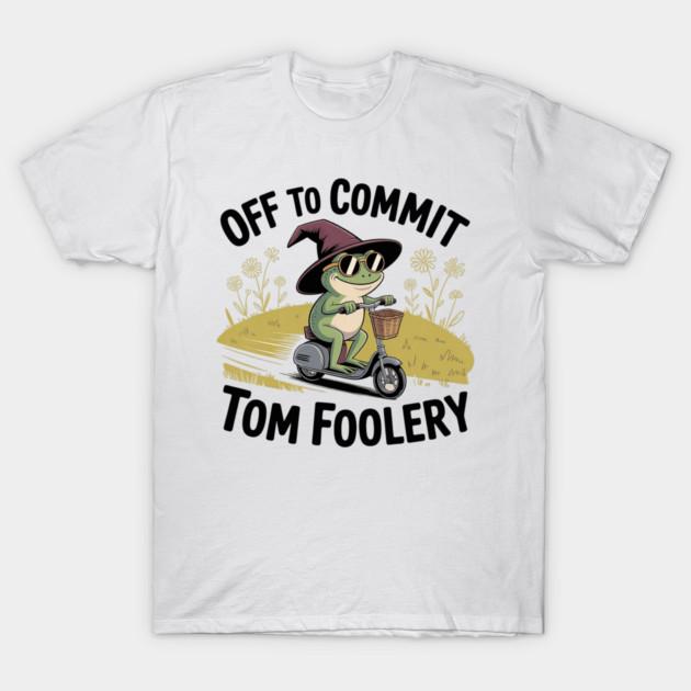 Asian Size Men Black Print T-shirt Off-To-Commit-Tom-Foolery No-Cut Print Cotton Tshirt