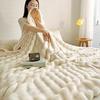 LISM Luxury Faux Rabbit Fur Throw Blanket