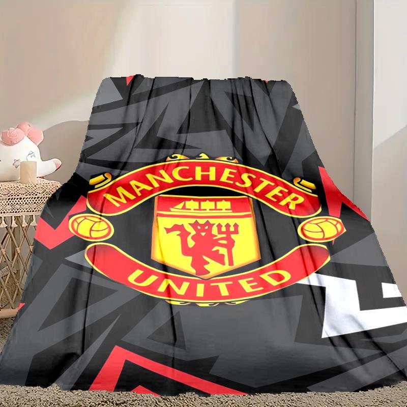 1pc Comfortable Home Print Throw Blanket, Manchester United Manchester City Blanket For Bed and Sofa Use, Special Present For Family