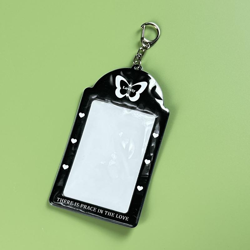 3 Inch Kawaii Photocard Holder Kpop Idol Photo Card Holder Photo Cute Bus Card ID Holder Idol Photocard Pendant Keychain