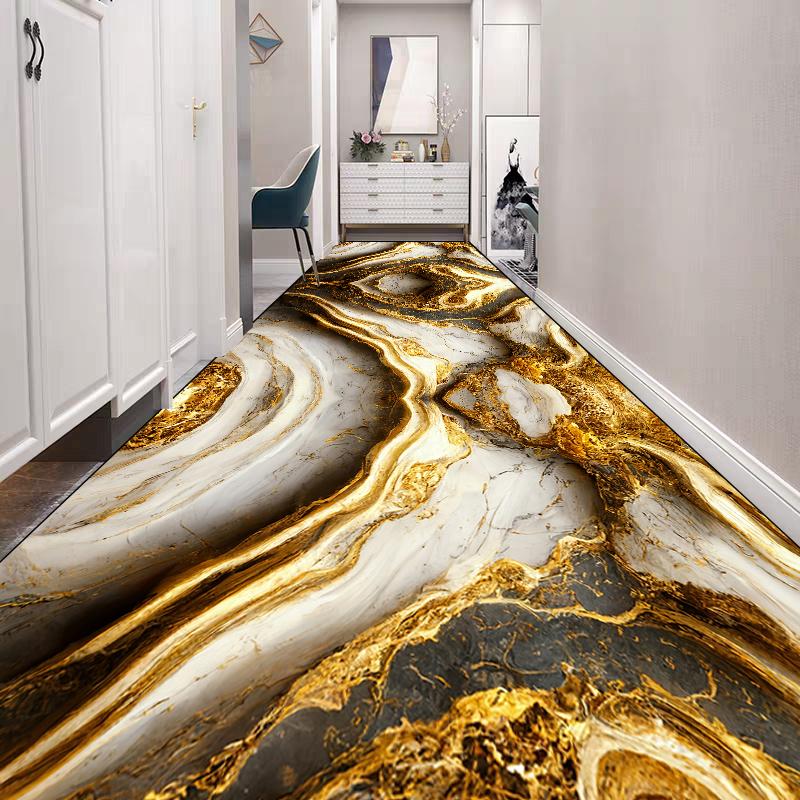 Роскошный Золотой Длинный Ковер для Коридора Высококлассный Ковер для Украшения Лобби Отеля Ковры для Лестничной Площадки Коридора Лестницы Ковровая Дорожка Нескользящий Кухонный Коврик