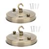 2PCS Iron Chandelier Hanging Plate Hook Ceiling Light Canopy Decoration DIY Fitting AccessoryBronze