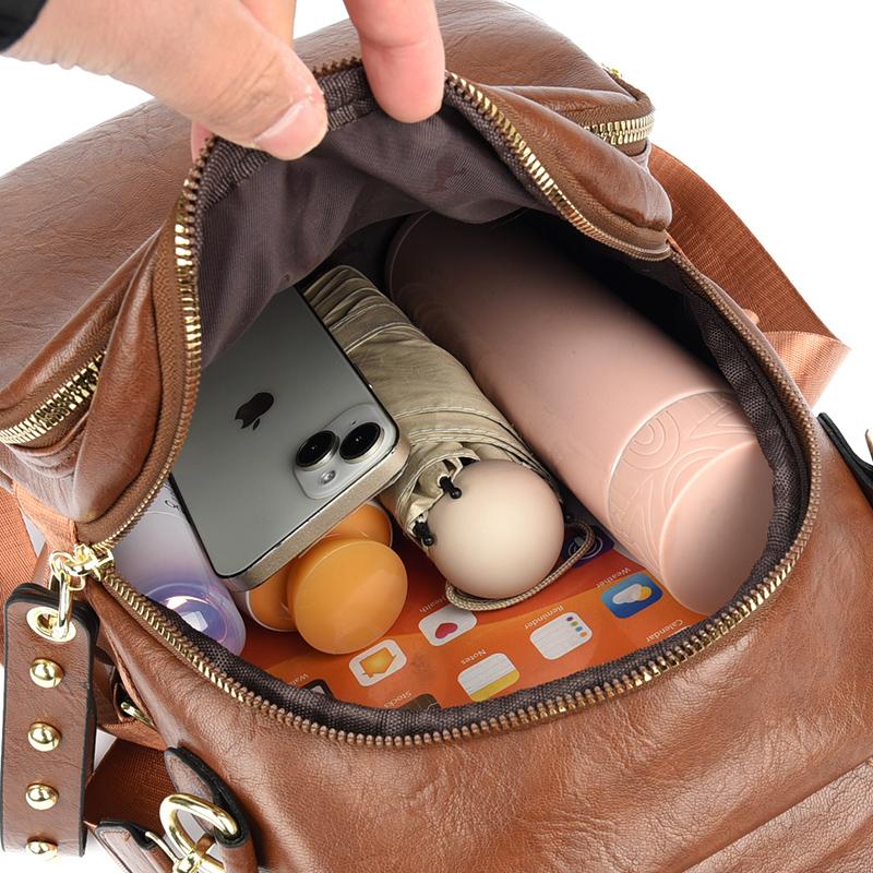 Luxury Women Genuine Leather Backpack Casual Ladies Shoulder Bag Fashion Large Capacity Travel Female Quality Cowhide Knapsack