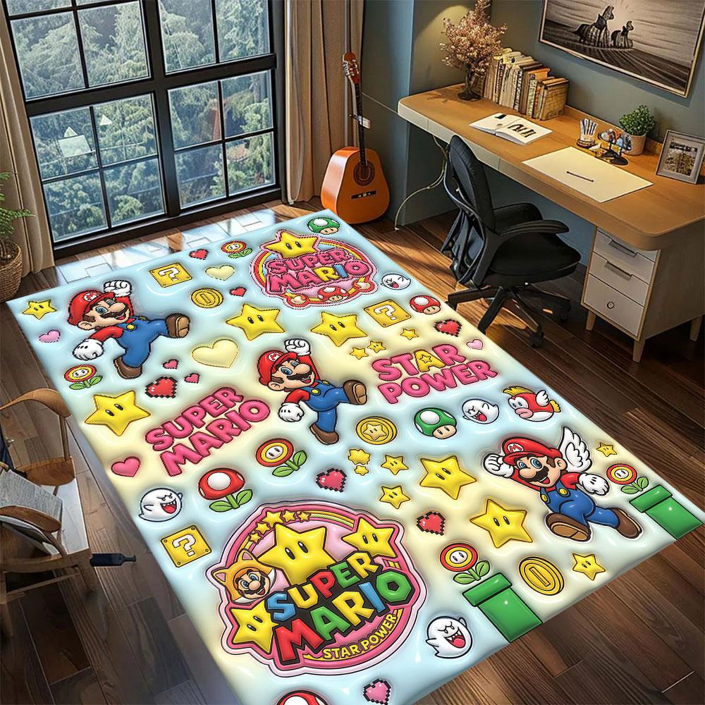 Mario anime character Carpet for Living Room Bedroom Home Decor Cool Movie Mat Play Floor Mat