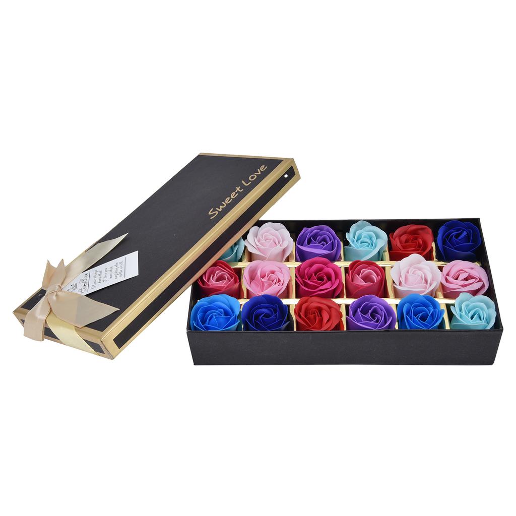Soap Flower 18pcs Colorful Artificial Rose Flower for Christmas Mother"s Day Gifts Weddings