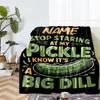 Custom Name Pickled cucumbers Theme Printed Blanket - Perfect for Couch, Bed, Travel & Outdoor Use | Machine Washable, Cozy & Durable.