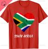 South Africa Heart South African Flag Safari South African T-Shirt Men's 100% Cotton Casual T-shirts Loose Fan Top Size S-3XL