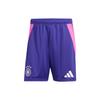 Adidas Germany 2024 Away Shorts Color Block Elastic Waist Straight Football Pants Fan Version Men Shorts Academy-Purple IP8167
