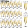 25pcs Plastic Champagne Flutes Champagne Glasses Clear Plastic Glasses Wedding Cocktail Cups Bulk Unbreakable Wine Glasses Plastic Champagne Cups