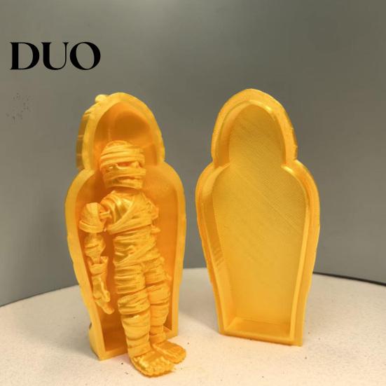 Trendy Room Decor 3D Printed Pharaoh Sarcophagus Mummy Set, Articulated Figurine with Atmospheric Scene Layout Storage Case, Collectible Ancient