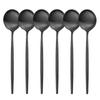 6Pcs/Set Black Cutlery Set Stainless Steel Dinnerware Spoons Set Coffee Dessert Spoon Dinner Tableware Set Kitchen Silverware Set