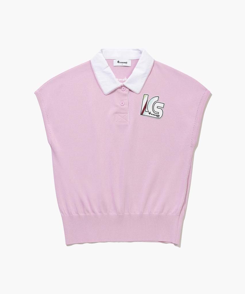 Женский вязаный безрукавный свитер LECOQ GOLF с воротником-стойкой (Gq122Lkp36)