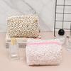 Storage Organizer Floral Puffy Quilted Makeups Bags Flower Printed Cosmetic Pouch Large Travel Cosmetics Bag Makeup Accessory