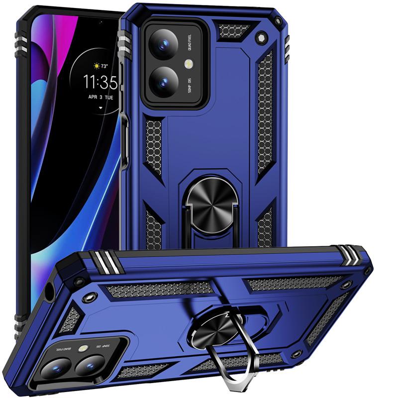 Shockproof Armor Bumper Phone Case For Motorola Moto G14 G54 G22 G52 G82 Magnet Metal Ring Stand Holder Back Cover