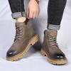 Модные осенне-зимние британские ботинки на толстой подошве со шнуровкой, высокие мужские классические кожаные ботинки в стиле ретро, модные короткие ботинки до щиколотки