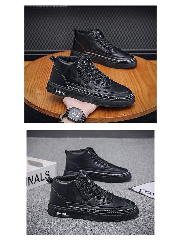 Мужские осенние высокие дышащие нескользящие ботинки Martin — универсальная рабочая обувь в корейском стиле