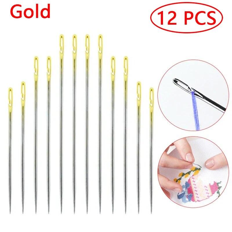 Stainless Steel Side Hanging Blind Needles Elderly Needle-side Opening Hole Fast Throughing Sewing Automatic Thread DIY Tools