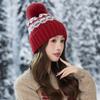 Зимняя Ретро Жаккардовая Этническая Ветрозащитная Теплая Бархатная Утепленная Защищающая от Холода Вязаная Шапка Шапка для Катания на Открытом Воздухе Шапка с Защитой Ушей