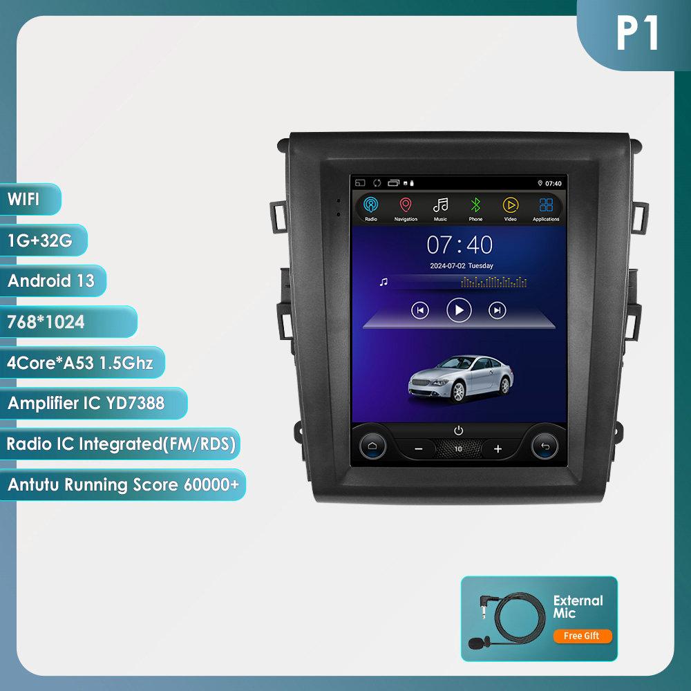 Интеллектуальное автомобильное радио для Ford Fusion Mondeo MK5 A/C 2013 - 2019 Беспроводной Carplay Android Auto 9.7'' 4G WIFI Авторадио Стерео
