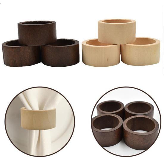Wood Napkin Rings Rustic Napkin Holders Reusable Napkin Rings for Dinner Party Wedding Christmas Home Farmhouse Decor