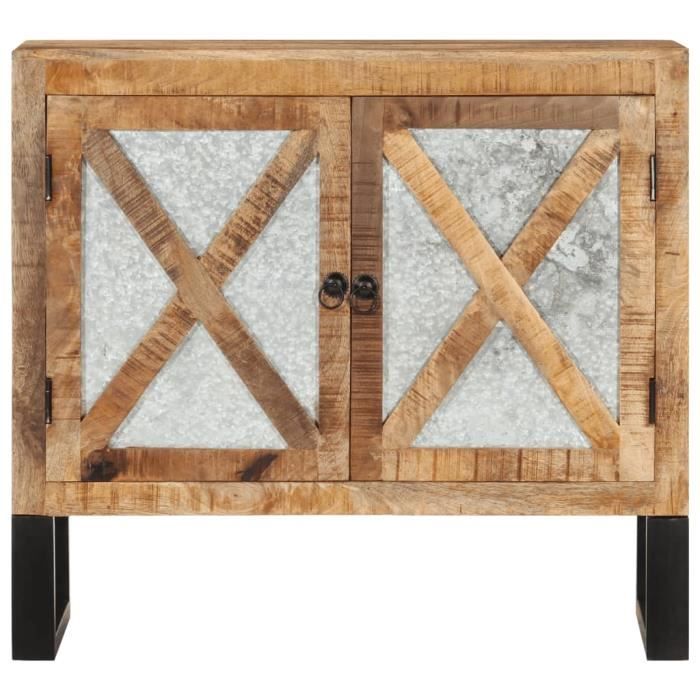 VidaXL Buffet 80x30x71 Cm Solid Raw Mango Wood and Metal 355842