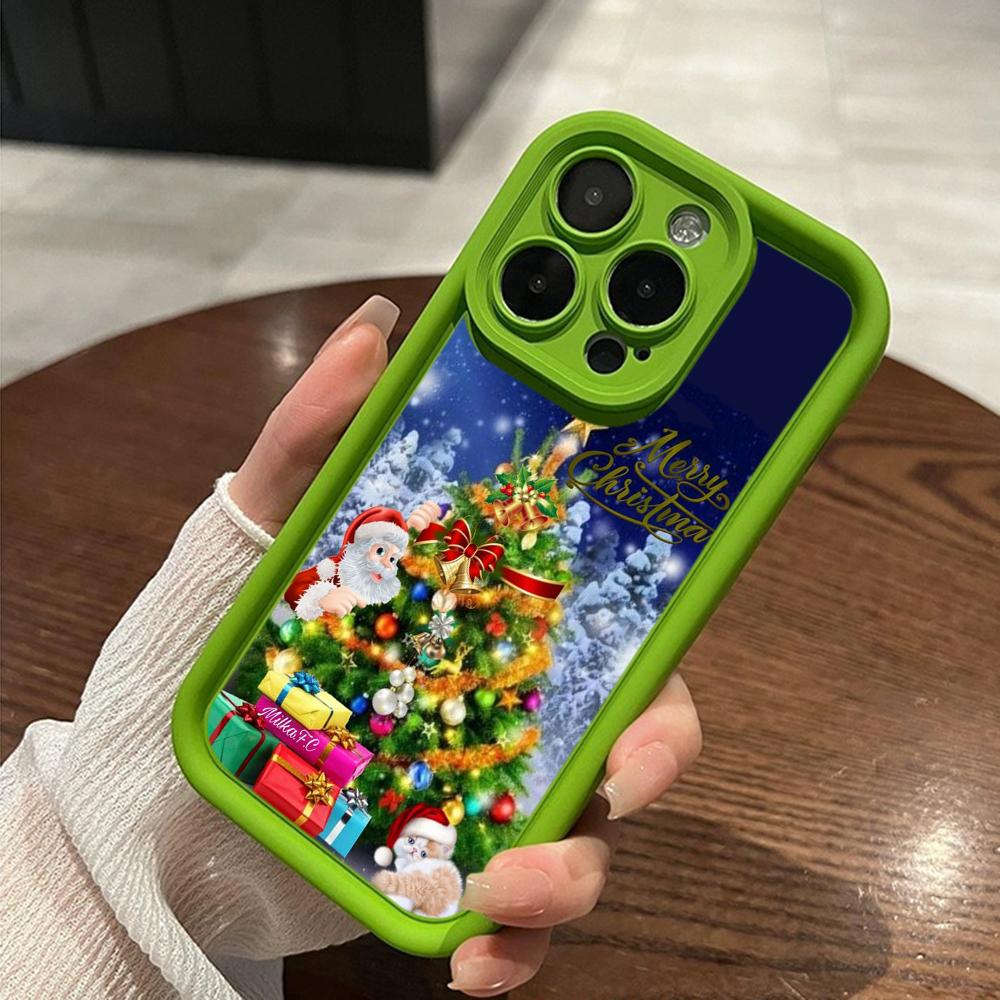 Чехлы для телефонов Ae119 Merry Christmas Santa art design для iPhone 16 14 13 11 Pro Max 15 7 8 6 Plus 12 mini XR XS Max SE Angel Eye Ladder Protective Cover