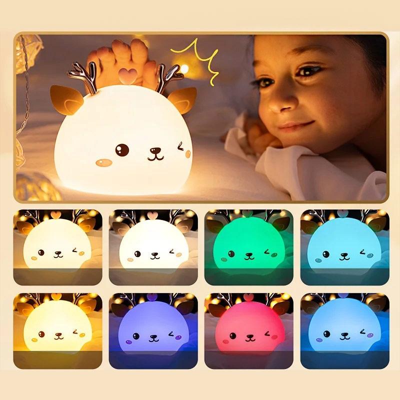 Silicone Deer LED RGB Night Lamp