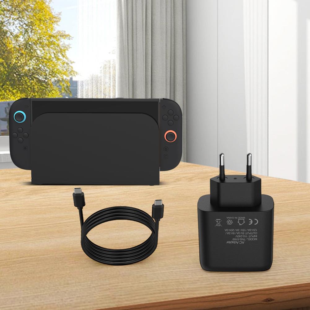 60 Вт AC-адаптер питания с кабелем USB C для аксессуаров Nintendo Switch2 Настенное зарядное устройство Тип C Зарядное устройство для Switch/OLED