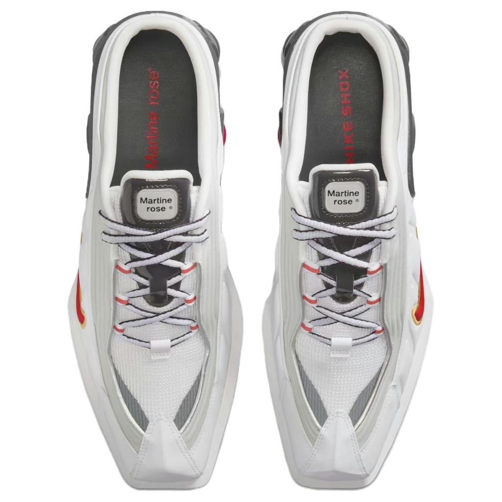 Martine Rose X Nike  Shox Mule MR4 Metallic Platinum Varsity Red Women Sneakers Grey White Dark-Charcoal IM5420-100