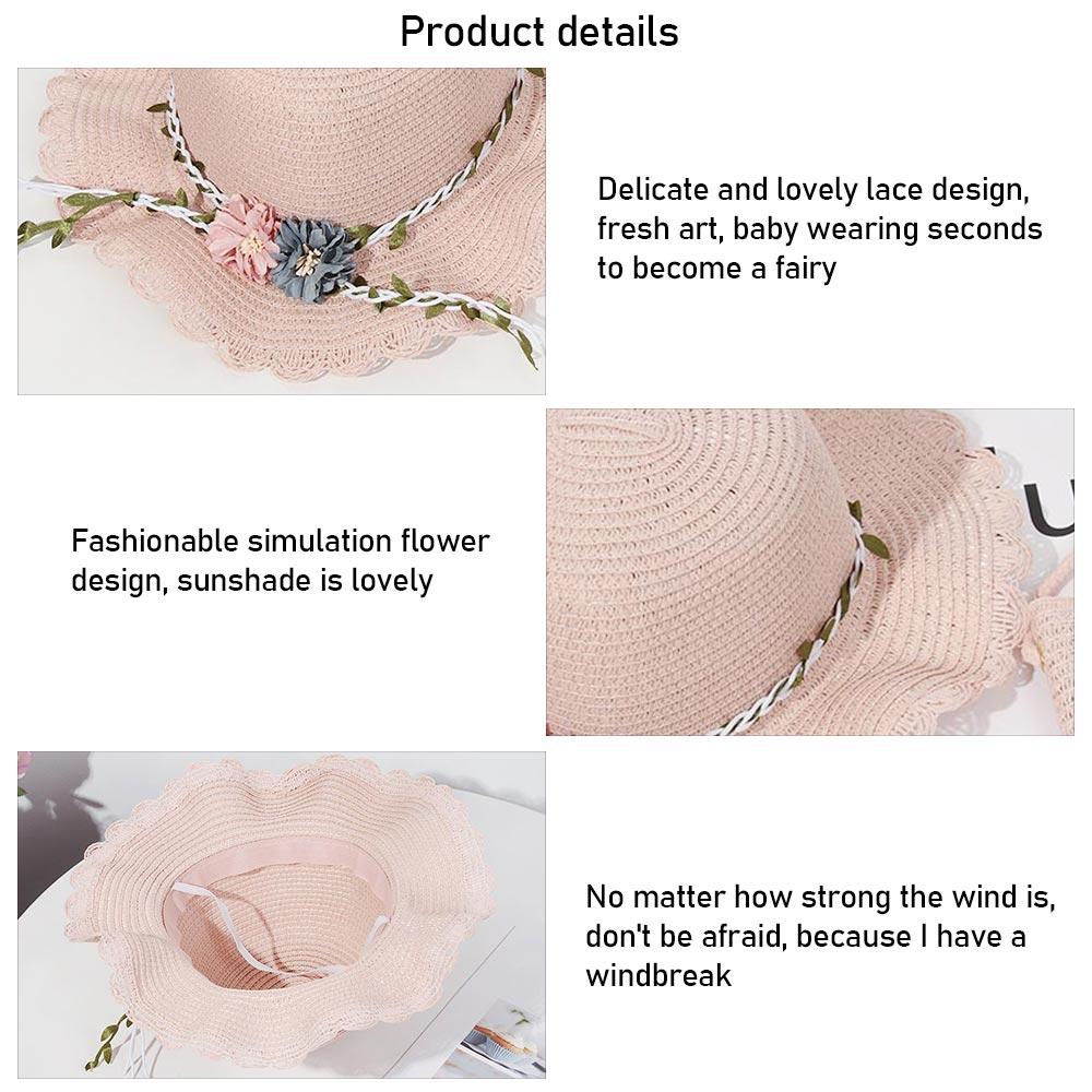 Плетеная дорожная сумка через плечо для малышей и детей, летняя шляпа для девочек с широкими полями, шляпы с цветами, кепки от солнца