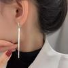 Серьги-подвески с цепочкой-лезвием из стерлингового серебра 925 пробы - Модный длинный крутой стиль 2024
