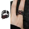 Новые шикарные регулируемые открывающиеся хрустальные стеклянные эстетические кольца для женщин готическое неправильное сердце вечеринка палец кольцо креативные ювелирные подарки