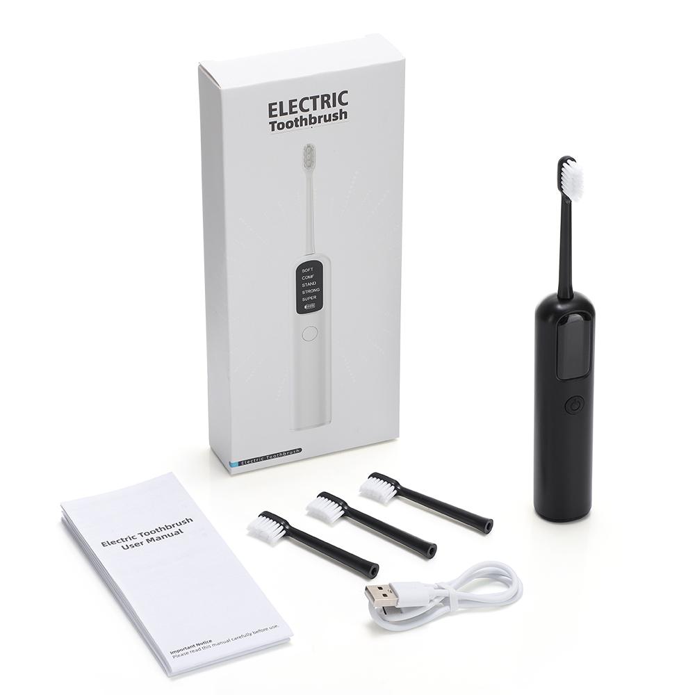 Электрическая зубная щетка с подметающими вибрациями, осциллирующая электрическая зубная щетка для взрослых, 5 режимов, сменная, умная зубная щетка для чистки зубов