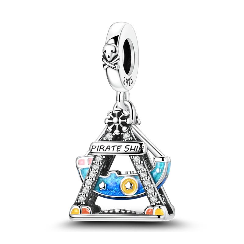 copper Colorful Charm Bead Charms Bead Sparkling Inlaid Zirconium Pendants Compatible With Authentic Accessories Bracelets Jewellery Gift