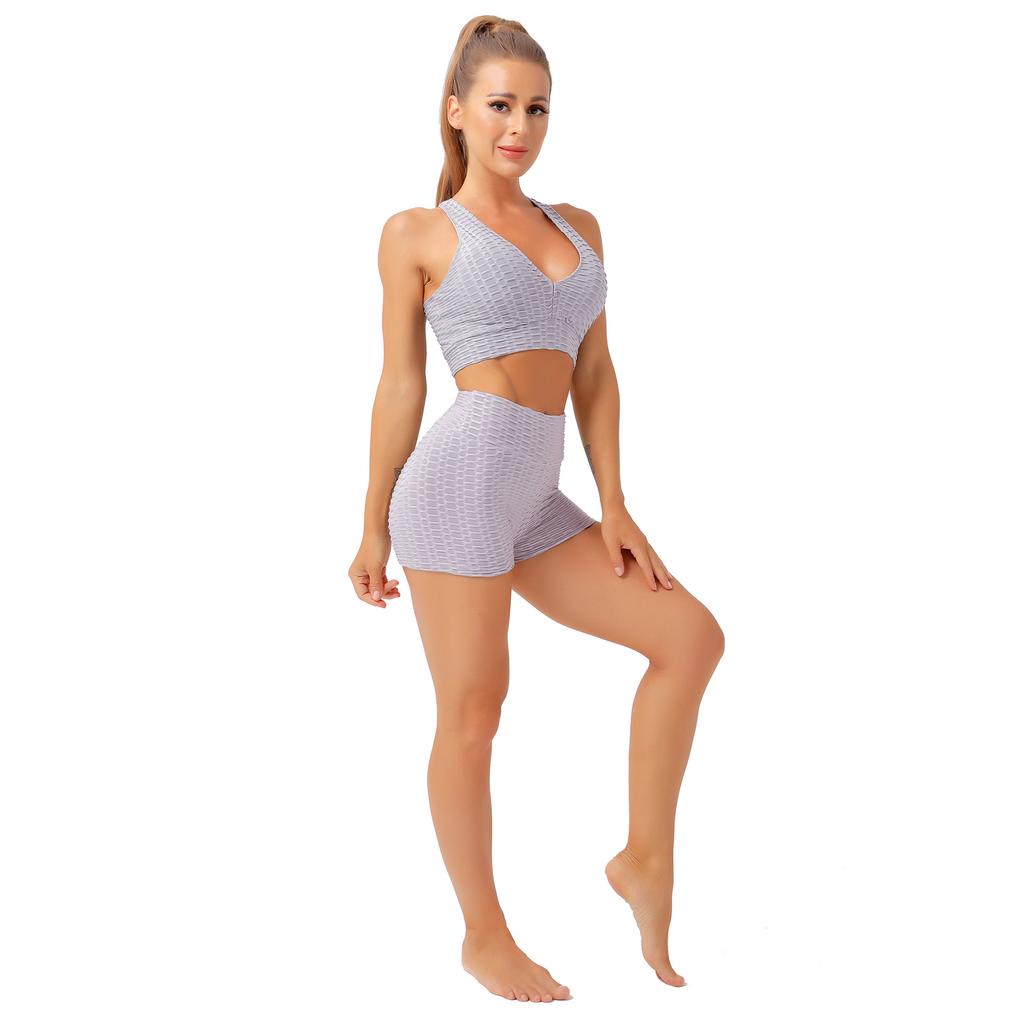 Комплект из 2 предметов для бесшовной йоги, одежда для тренировок, спортивная одежда для фитнеса, спортивный комплект, спортивный комплект, женские спортивные бюстгальтеры, шорты для йоги, женская одежда для спортзала