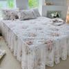 French-style Cotton Bed Cover Set King Size 200*220 Lace Bed Skirt Princess Quilted Bedspread Single Double with 2 Pillow Covers