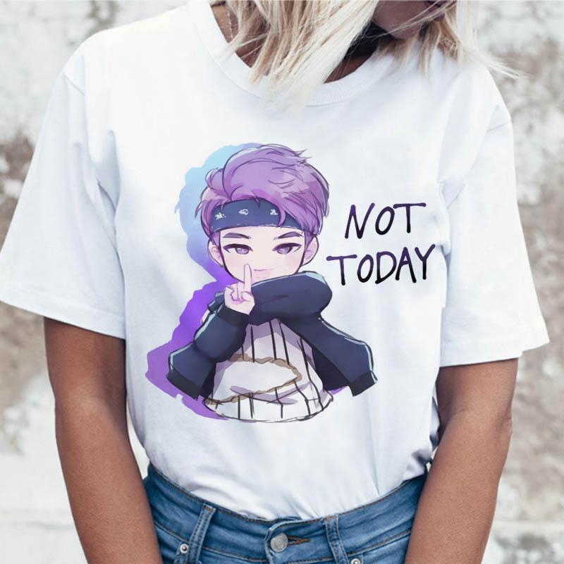 JIN SUGA J HOPE Women JIMIN V JUNGKOOK Top Kpop T Shirt Korean Pop Music Group Short Sleeve Shirt Funny Graphic Female Tee K-pop