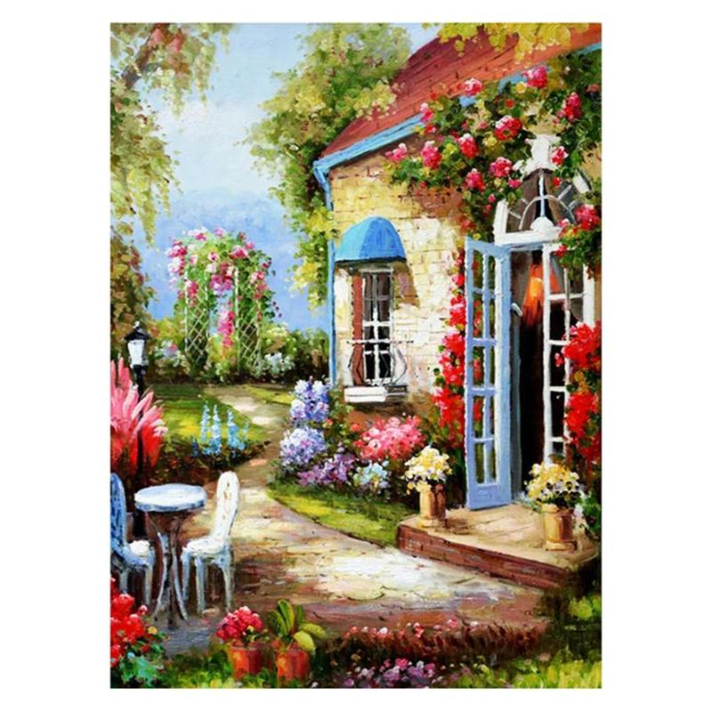 DIY Алмазная картина Красивый пейзаж Набор для вышивки крестом Мозаичное искусство Алмазная картина Полный круг Алмазное украшение для дома