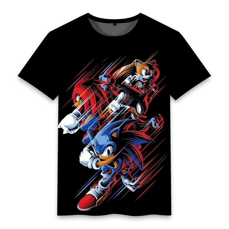 Hot Selling Sonic The Hedgehog Children's Anime Peripheral Clothes Trendy Youth Unisex 3D Printed Short Sleeved T-shirt