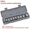 8-21mm Range Socket Wrench Set Metric Size Durable Construction Socket Wrench Kit 1/2" Drive Portable Design Carbon Steel Tools
