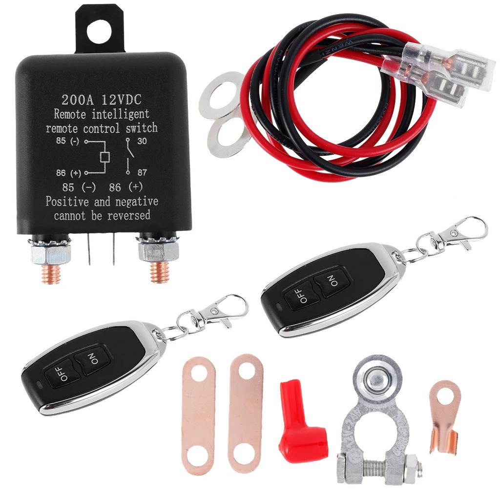 12V Battery Relay Switch Dual Remote Car Batteries Disconnect Relay Anti-Theft Battery Shut Off Switch Compact Battery Isolator