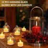 6/8cm Hanging Glass Tealight Holder Globe Glass Orbs Air Plants LED Candle Holders for Wedding Party Decor Indoor Outdoor Garden