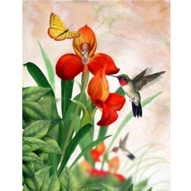 DIY Алмазная вышивка Птица Цветок Вышивка крестиком Алмазная картина Полный квадратный/круглый Animlas Ремесло Искусство Хобби Подарок Домашний декор