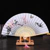 Janpanese Style Hand Held Folding Dance Fan Wedding Party Lace Silk Folding Hand Held Flower Tokyo
