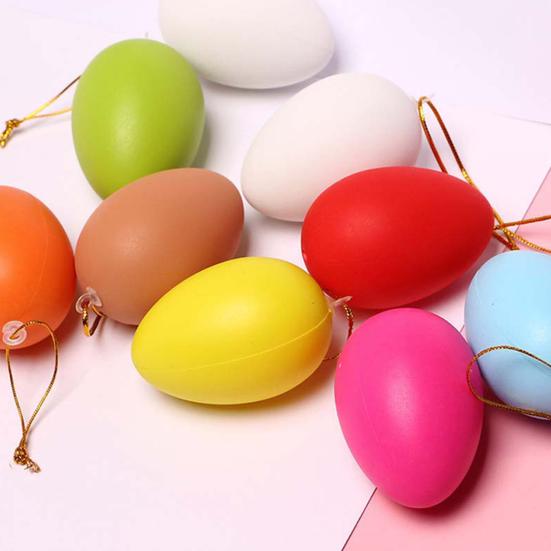12/24Pcs Easter Egg Decorations Colorful Plastic Eggs Tree Hanging Ornament Kids DIY Craft Toys for Easter Party Home Decor
