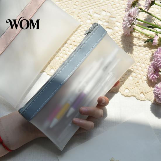 Small Desktop Decoration Pouch Clear Mesh Pencil Case, Large Transparent Pen for Girls, Waterproof Case Stationery Bag High School Students, Cosmetics