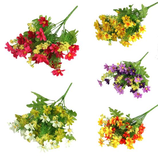 1 букет 28 головок сушеных искусственных поддельных шелковых цветов букет букет для дома