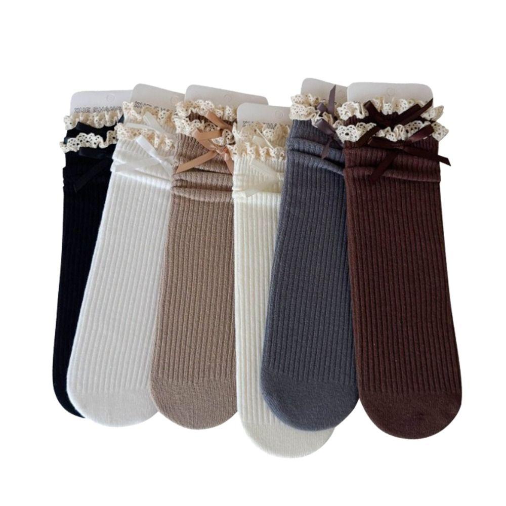 Cotton Bowknot Stockings Bowknot Girl Long Socks Baby Dress Lolita Sock