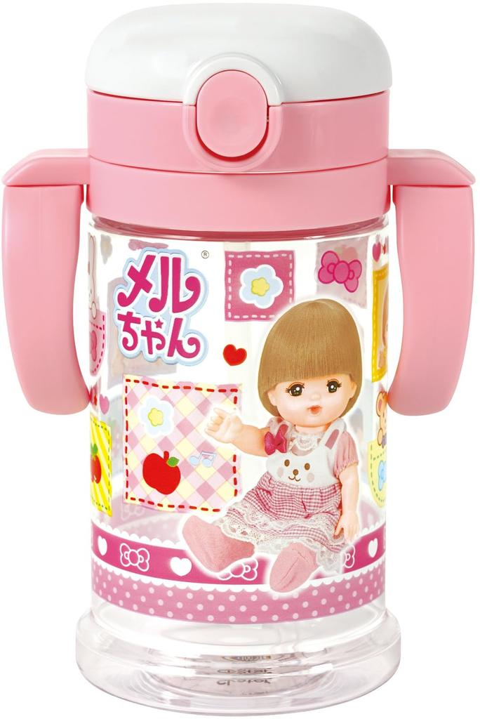 Skater Детская кружка-поильник с соломинкой, складной ручкой и плечевым ремнем для возраста 1+, дизайн Mel-chan, для девочек, KSHW2N-A