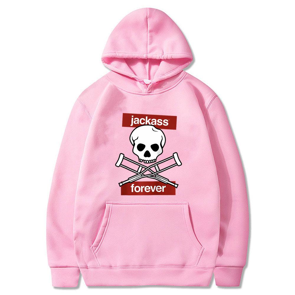 Jackass Навсегда Скелет Костыли Предупреждение Логотип Графическая Толстовка Мужская Женская Повседневная Хлопковая Толстовка Мужские Винтажные Оверсайз Толстовки